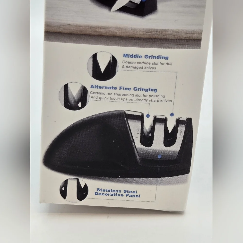 2-Stage Compact Knife Sharpener Coarse/Fine Tungston/Ceramic